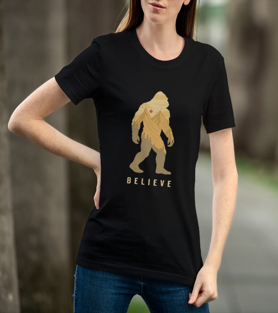Believe Bigfoot Mountain Sasquatch T-Shirt