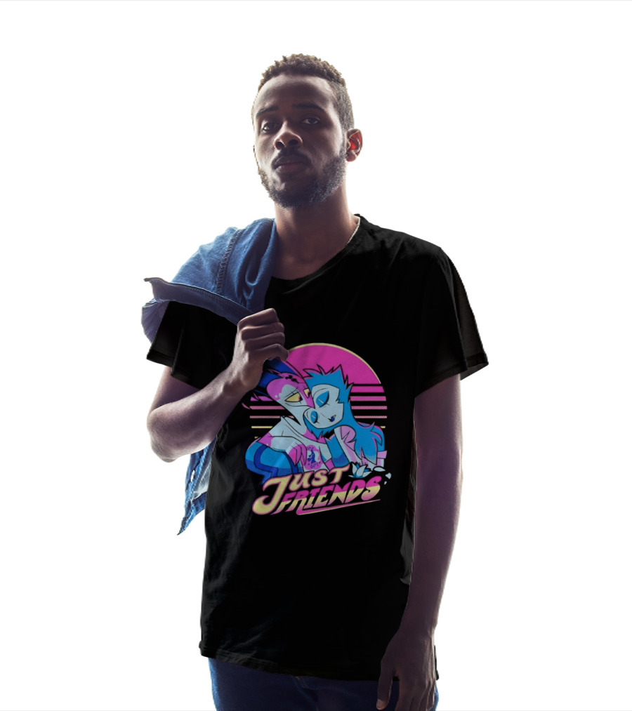 Just Friends Blitzø Stolas Helluva Boss Neon Sunset T-Shirt