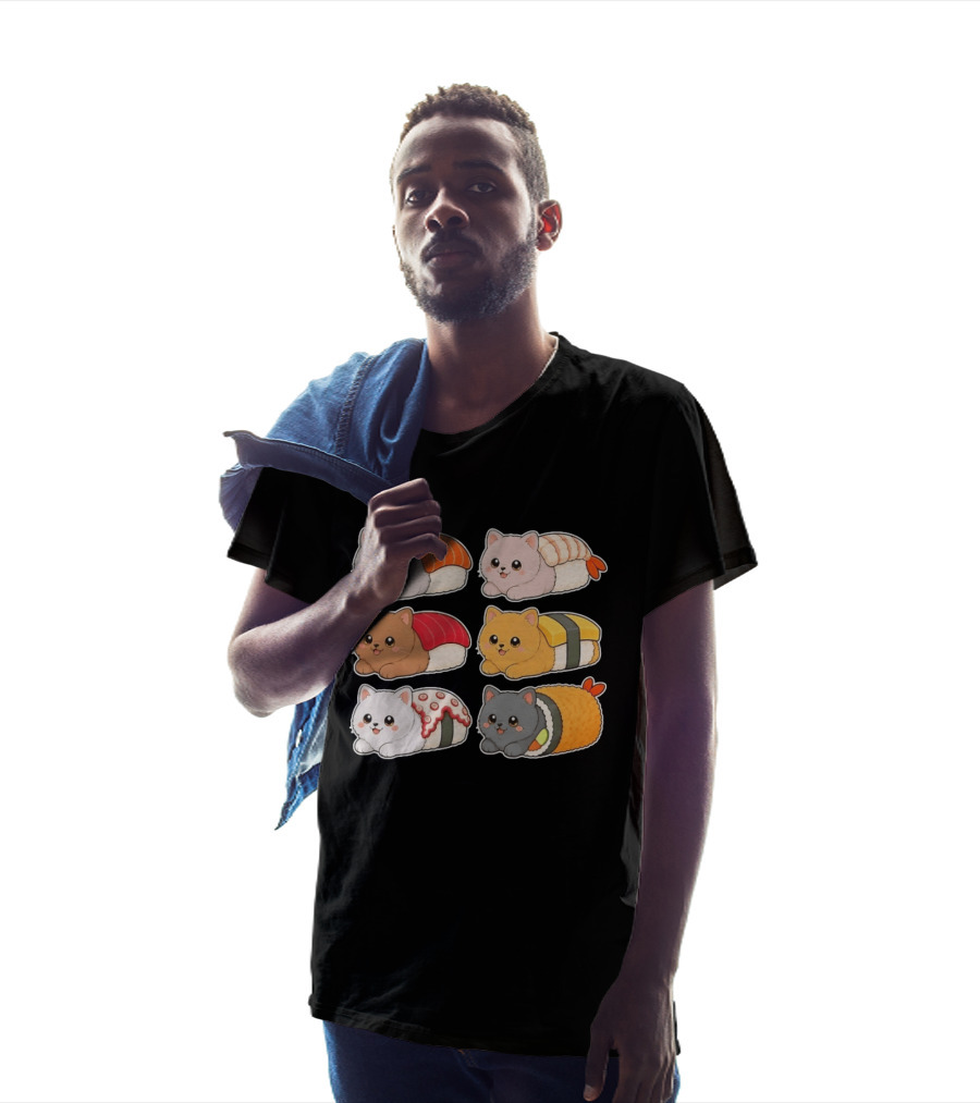 Kawaii Kitten Sushi Rolls Cute Cats Cat Lover T-Shirt