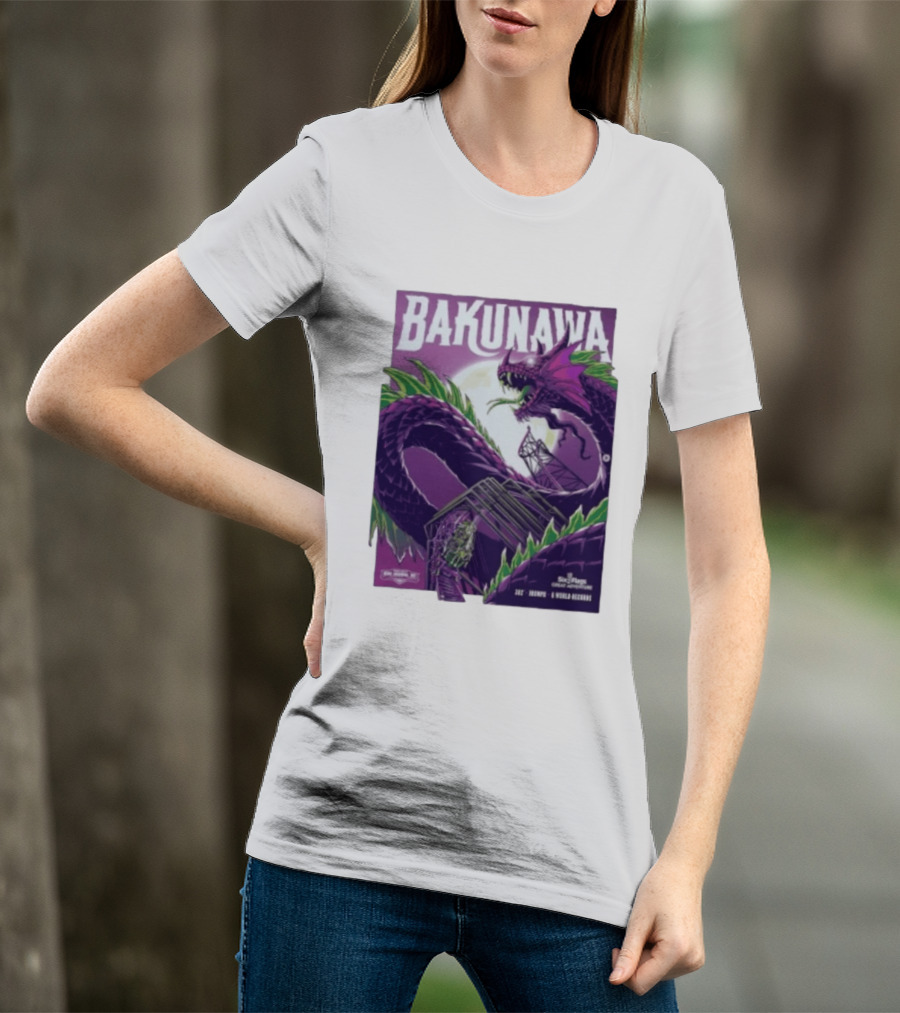 Bakunawa Project Purple Six Flags Great Adventure Roller 32 Stories 100 MPH 6 World Records T-Shirt