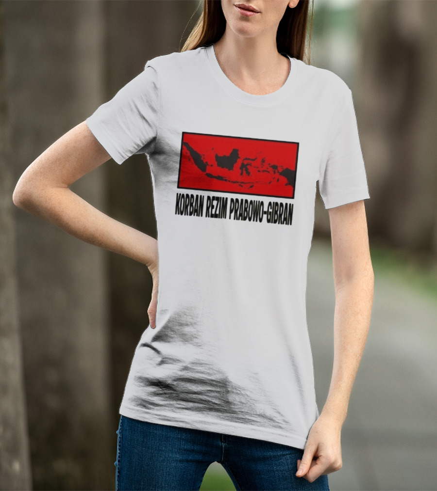 Korban Rezim Prabowo Gibran Subianto Indonesia Map T-Shirt