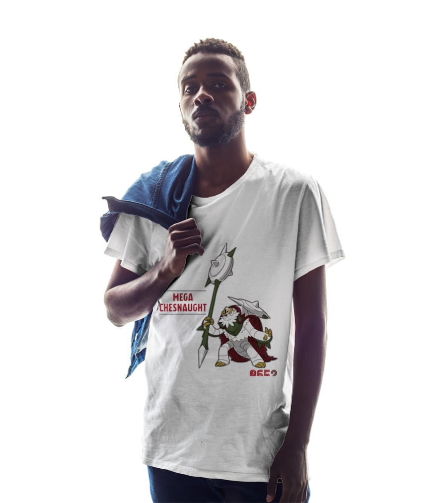 Mega Chesnaught 0652 Pokemon Pokedex Gaming Axe Warrior T-Shirt