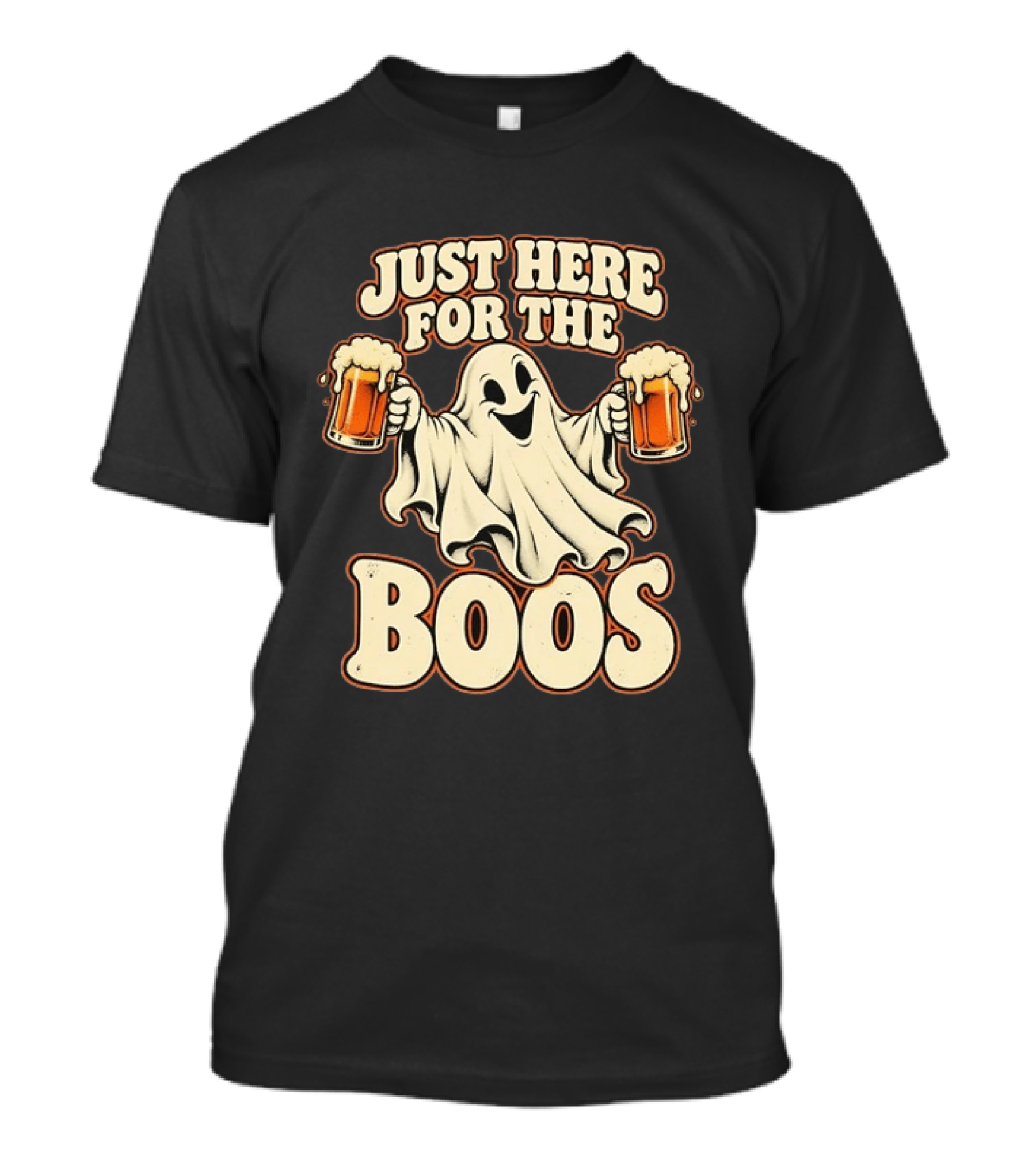 Just Here For The Boos Ghost Drinking Beer T-Shirt