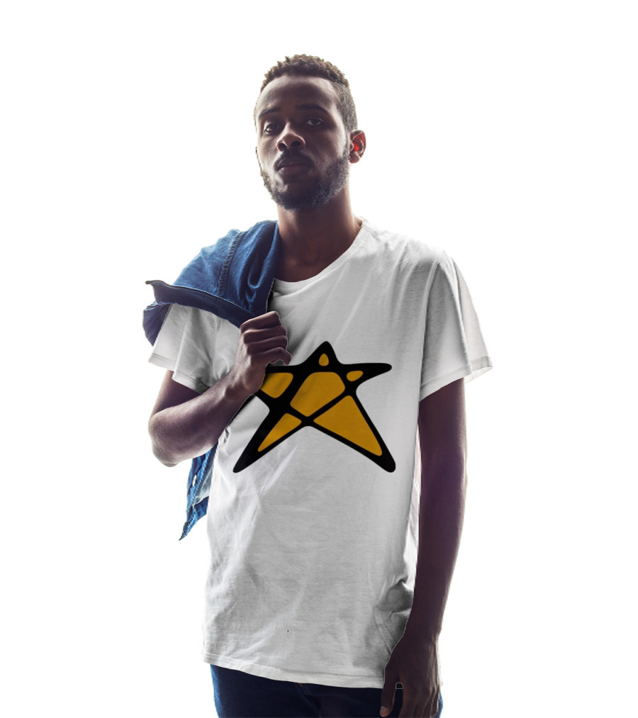 Orange Star Shape Unique Abstract T-Shirt