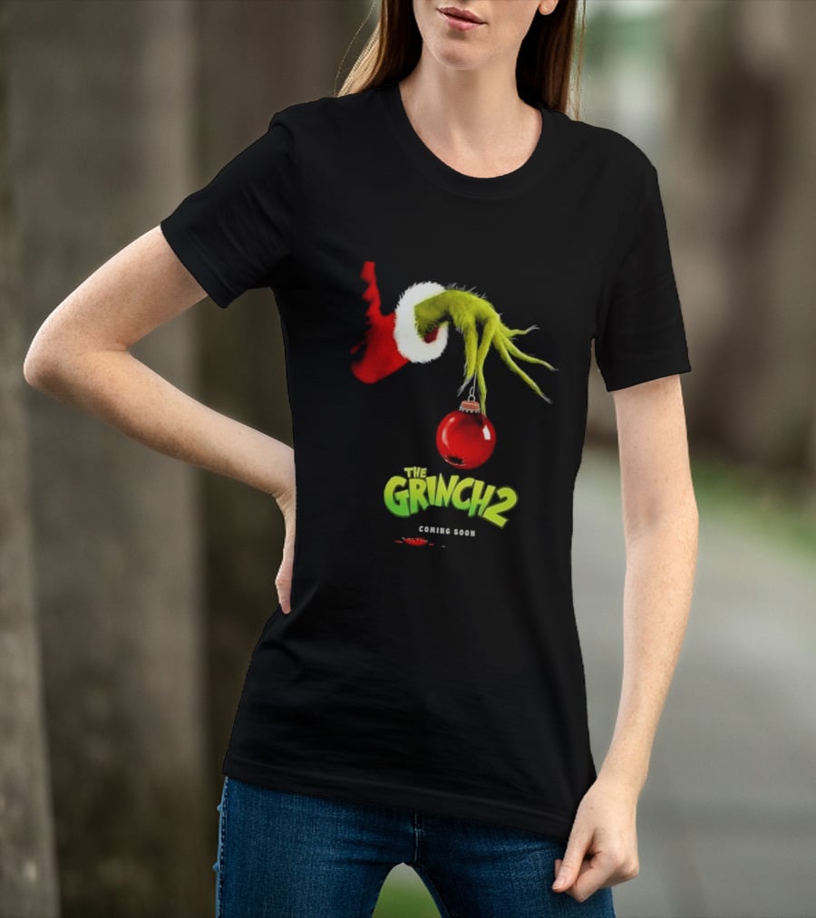 The Grinch 2 Coming Soon Christmas Movie Santa Hat Ornament T-Shirt