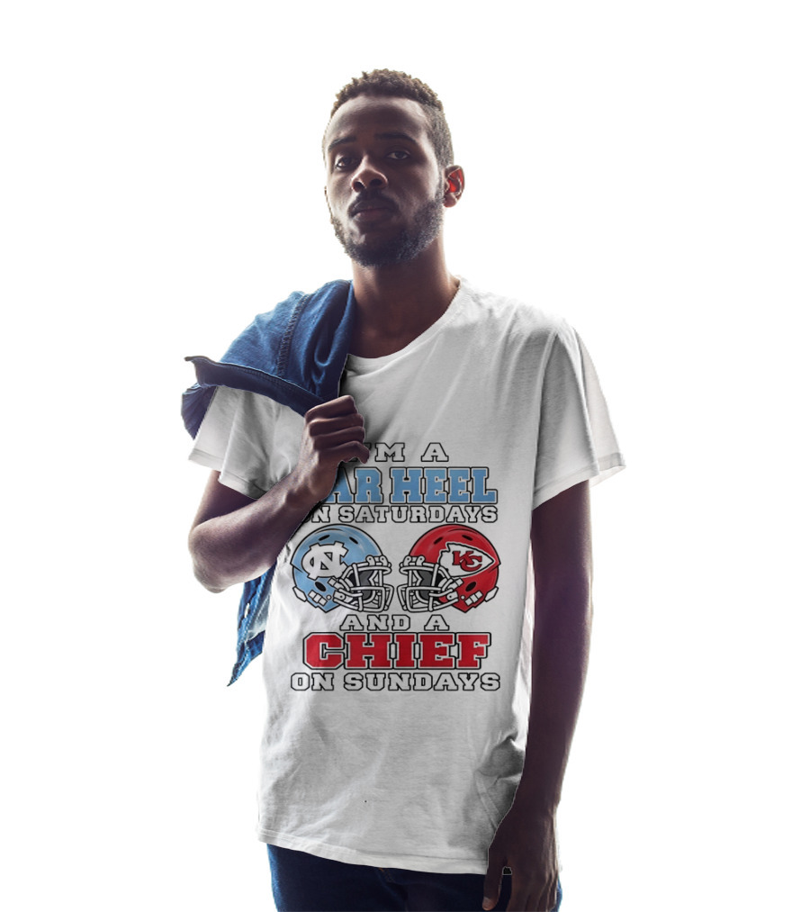 I'm A Tar Heel On Saturdays And A Chief On Sundays Football Helmets T-Shirt
