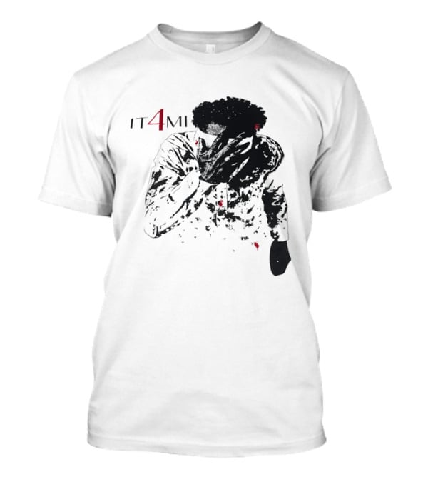 IT 4 MI Character Holding Face Visual T-Shirt