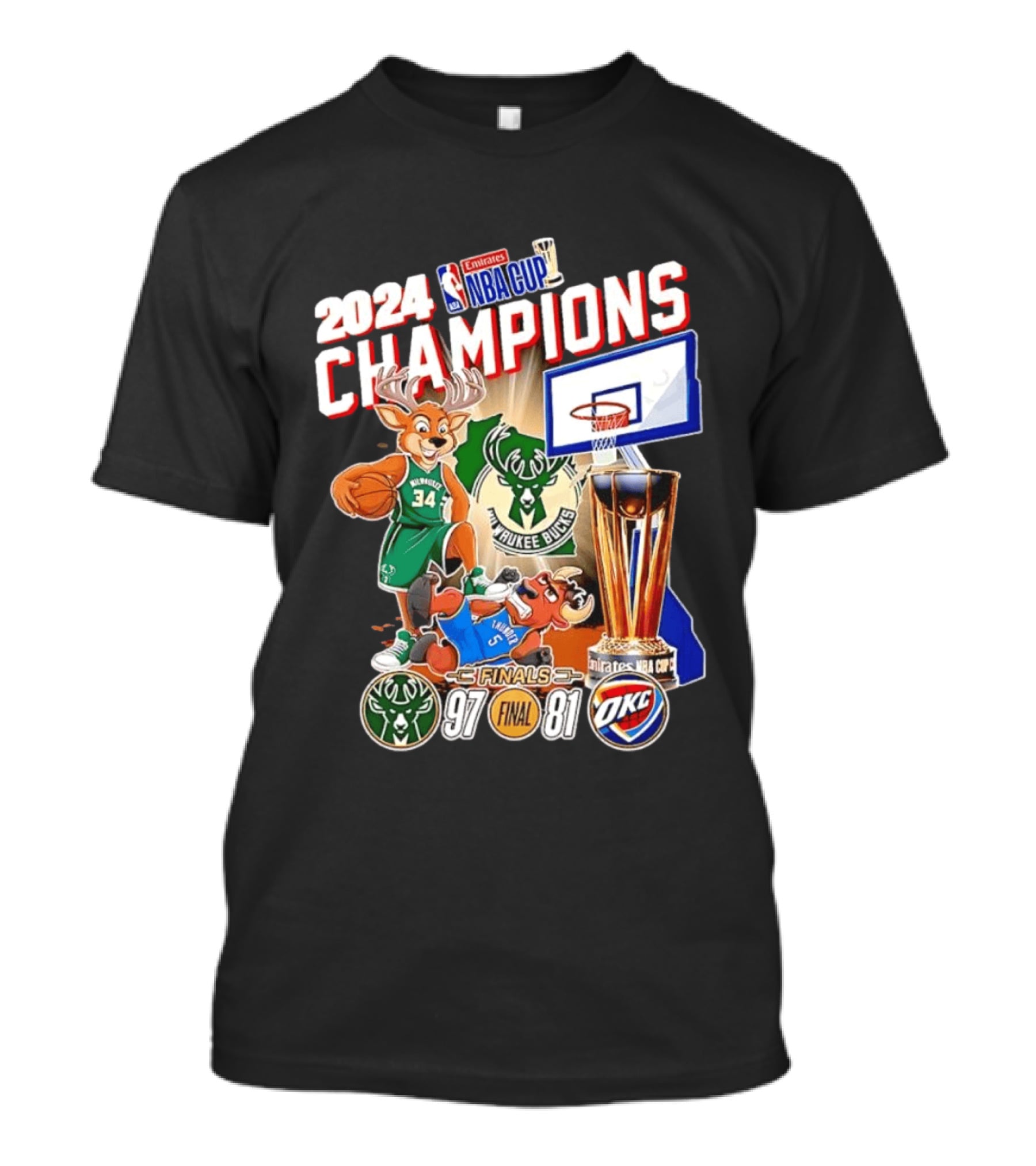2024 NBA Cup Champions Milwaukee Bucks 97 81 Final T-Shirt