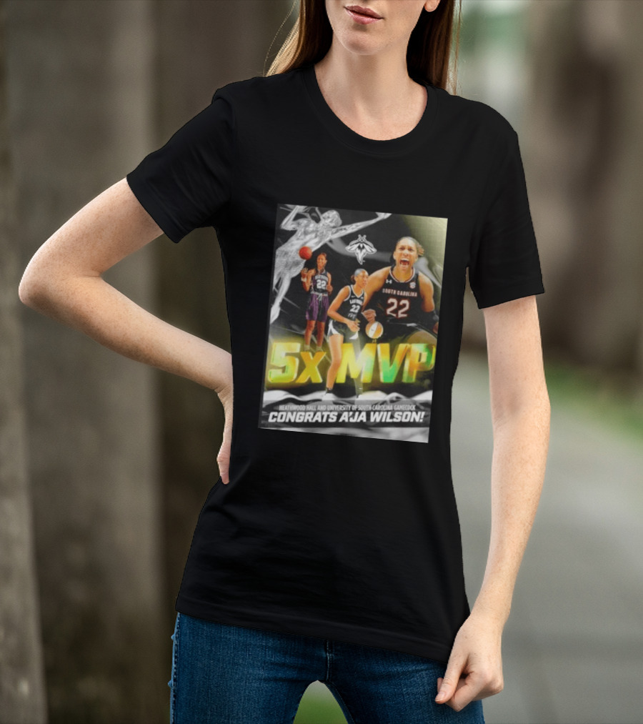 Heathwood Hall University Of South Carolina Gamecock 5x MVP Congrats A'ja Wilson T-Shirt