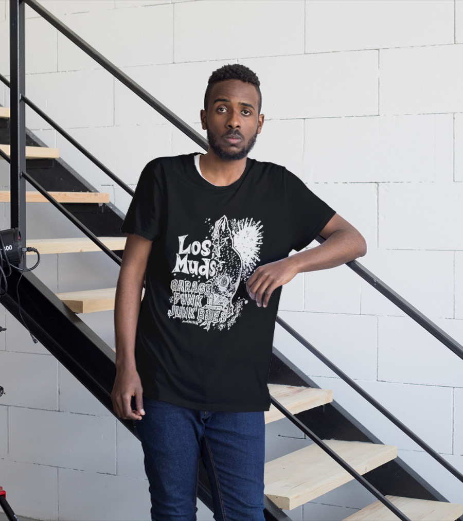 Los Muds Garage Punk Junk Blues Mudhitch Mohawk Sketch T-Shirt