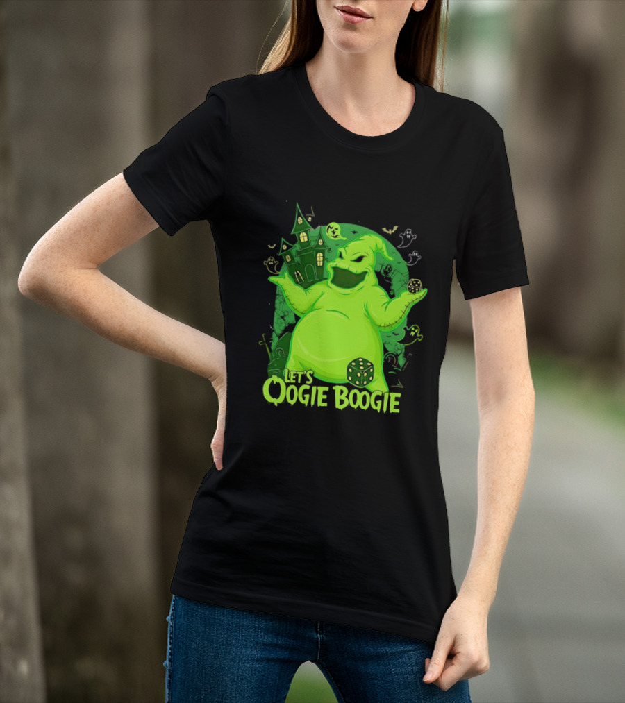 Oogie Boogie Let's Oogie Boogie Haunted Dice Green Ghosts Nightmare Before Christmas T-Shirt