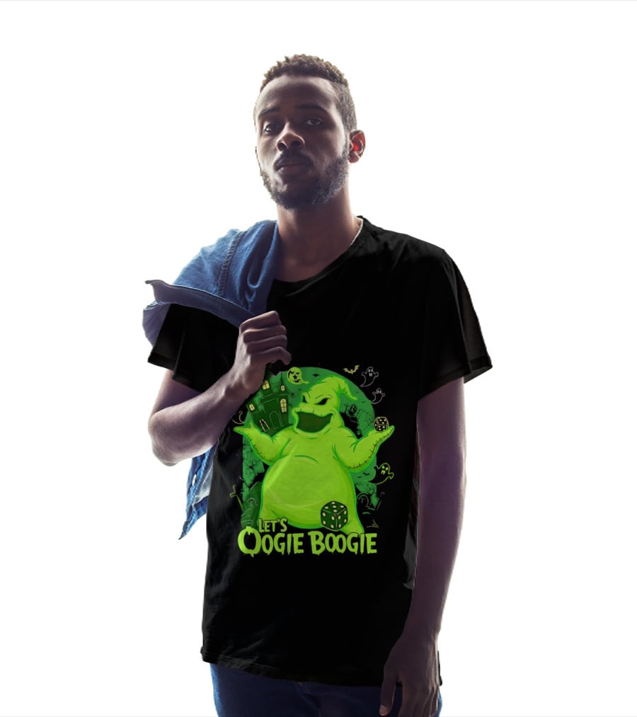 Oogie Boogie Let's Oogie Boogie Haunted Dice Green Ghosts Nightmare Before Christmas T-Shirt