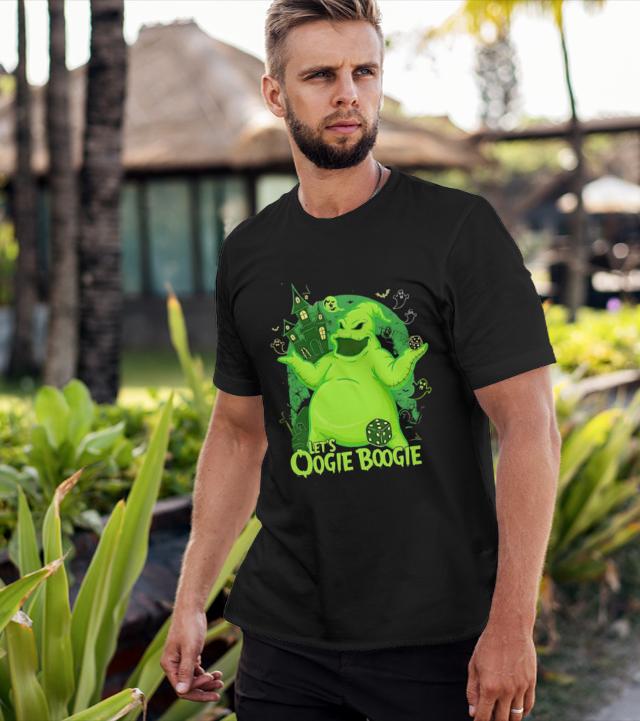Oogie Boogie Let's Oogie Boogie Haunted Dice Green Ghosts Nightmare Before Christmas T-Shirt