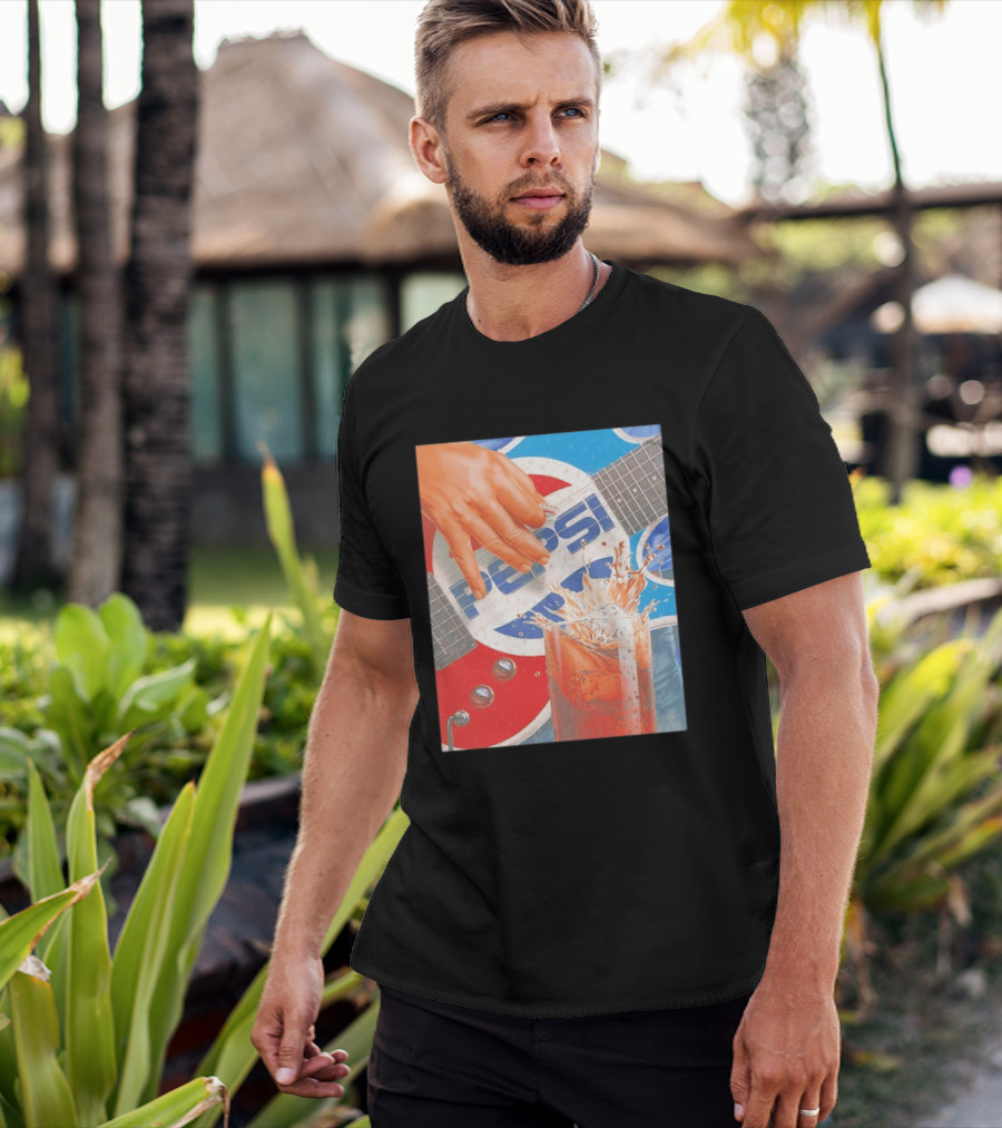 Pepsi Guitar Soda Splash Beverage Music Rock N Roll T-Shirt
