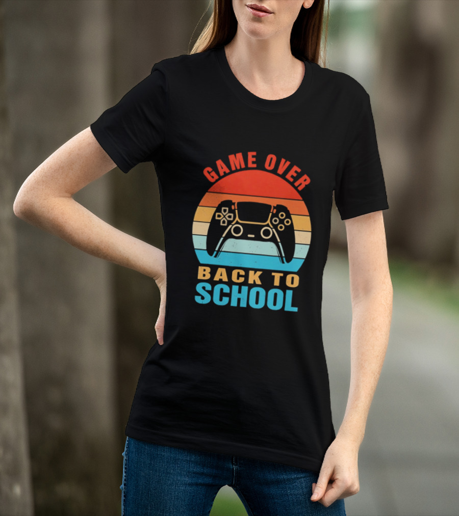 Game Over Back To School Gamer Vintage Controller T-Shirt