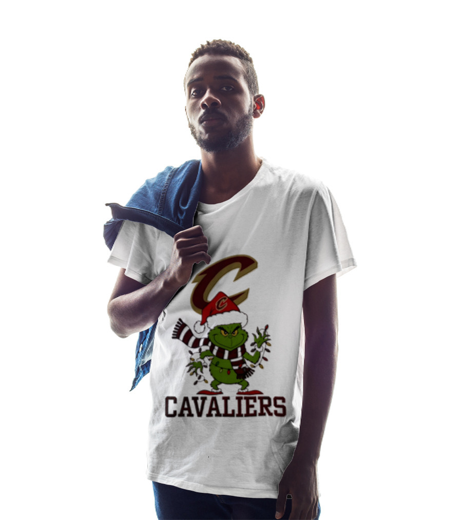 Grinch Cleveland Cavaliers Christmas 2026 Scarf Santa Hat Lights T-Shirt