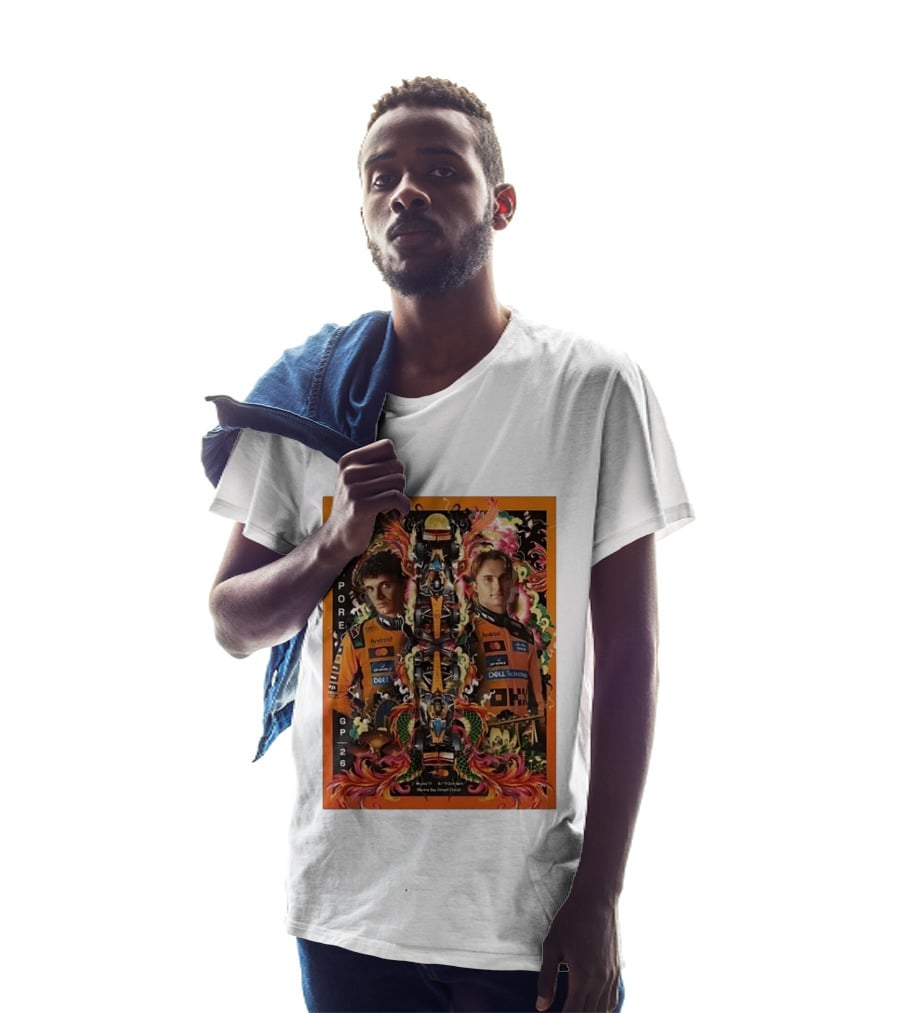 Singapore GP 2026 Oscar Piastri McLaren Racing Art By Ervance Dwiputra T-Shirt