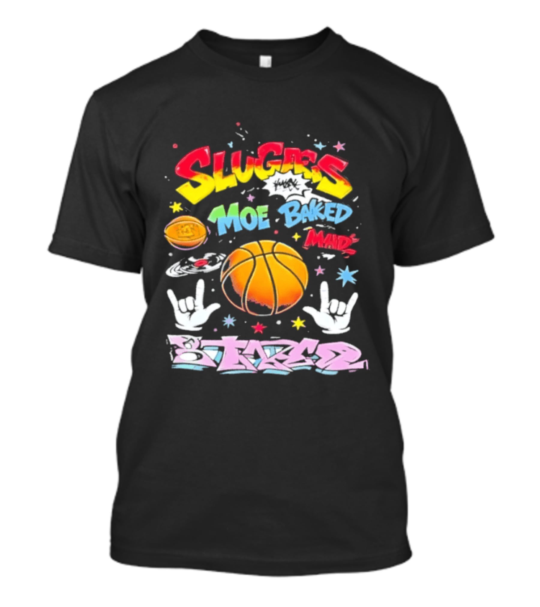 SLUGAS Moe Baked Mad Bikers Basketball Streetwear T-Shirt