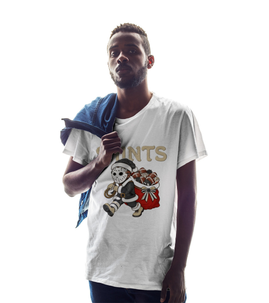 SAINTS New Orleans Football Christmas Horror Santa T-Shirt