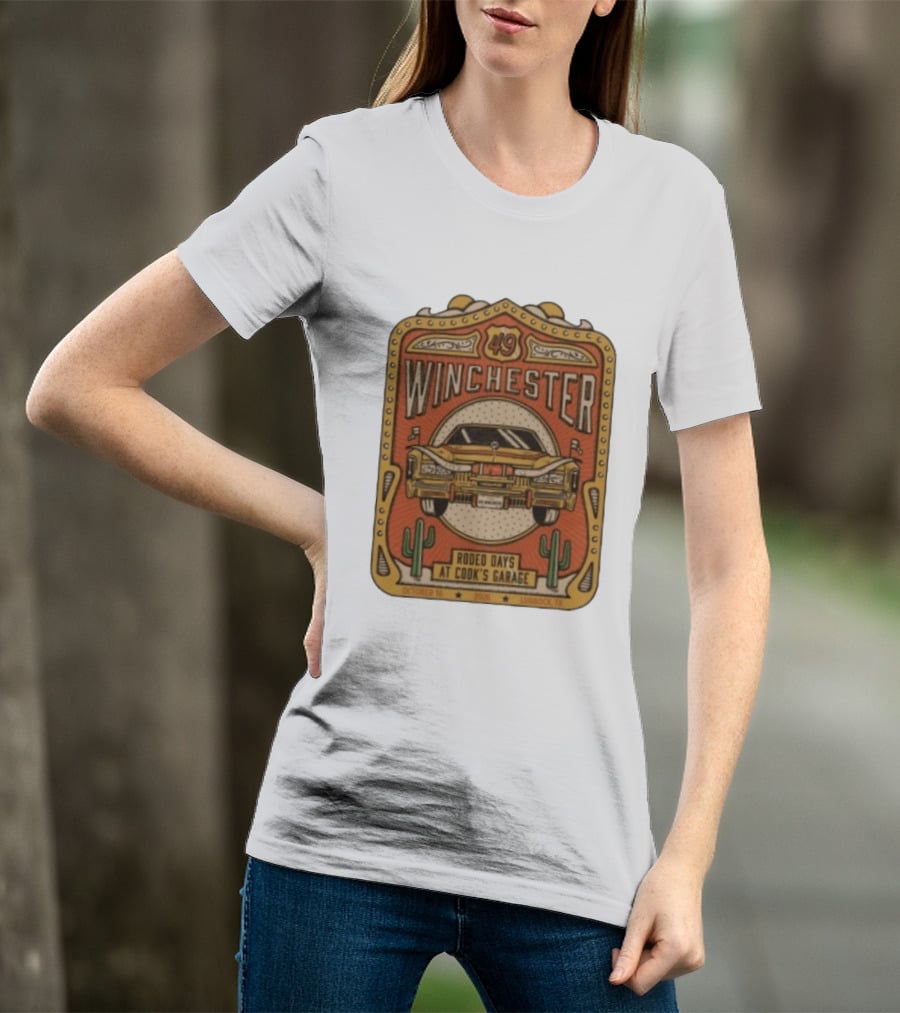 49 Winchester Rodeo Days At Cook's Garage Lubbock TX October 16 2026 Classic Car And Cactus T-Shirt