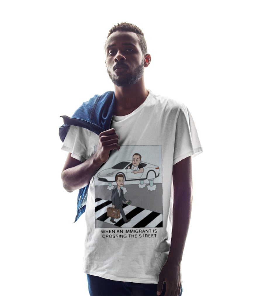 Elon Musk When An Immigrant Is Crossing The Street Meme T-Shirt
