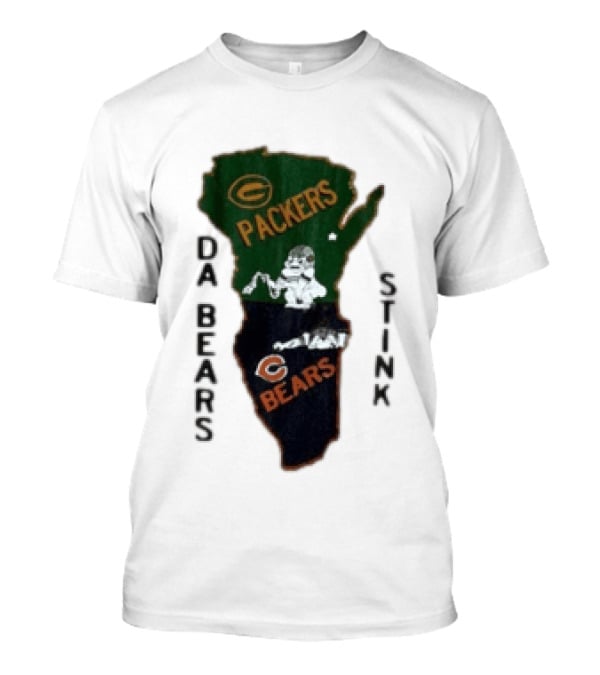 Green Bay Packers And Chicago Bears Da Bears Stink Rivalry T-Shirt