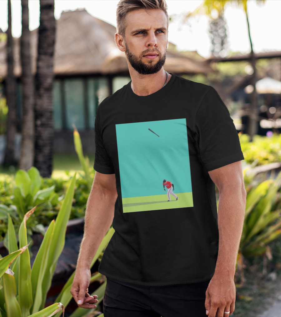 Minimalist Baseball Player Bat Flip Batter T-Shirt