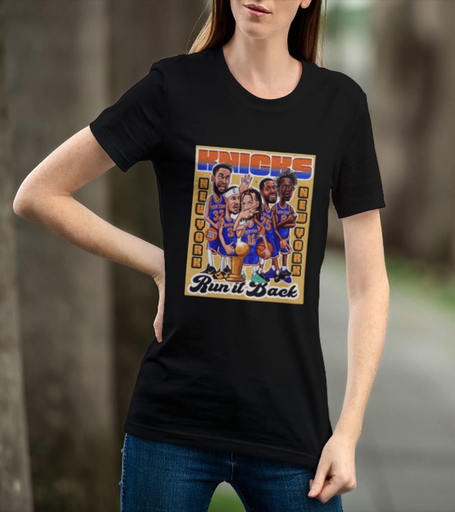 New York Knicks NBA Run It Back Players New York Caricature T-Shirt