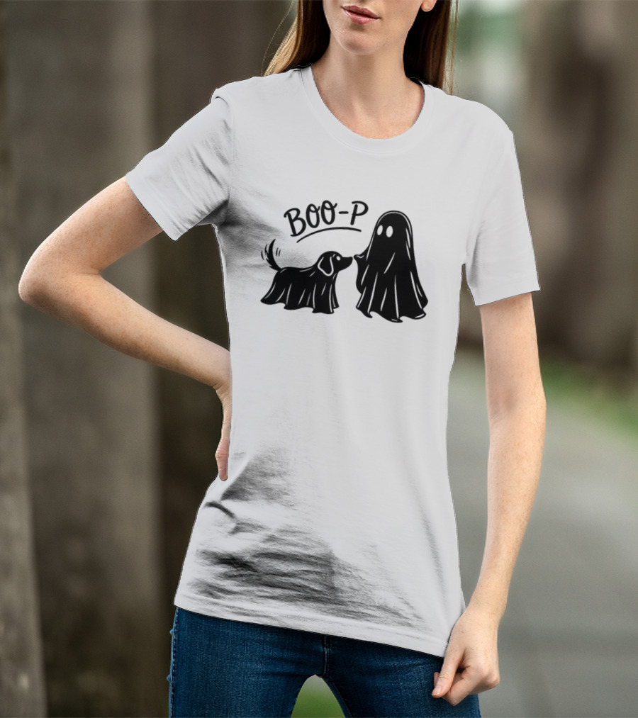 BOO P Ghost Dog Halloween Spooky T-Shirt