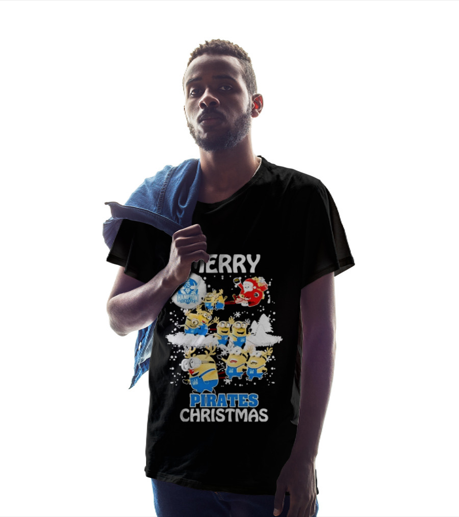 Merry Hampton Pirates Christmas Minions Festive Celebration T-Shirt