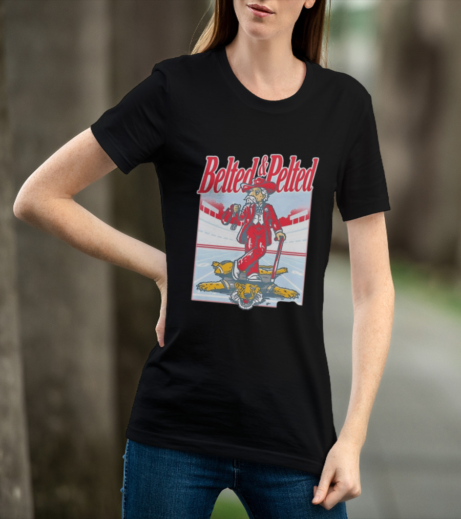 Old Row Belted And Pelted Red Suit Stadium Tiger Rug T-Shirt