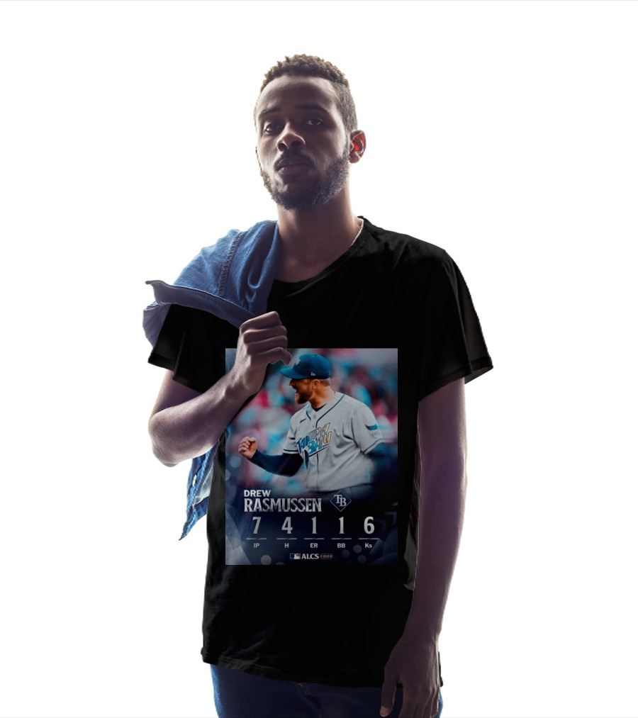 Drew Rasmussen Tampa Bay ALCS 2026 Seven Innings 7 IP 4 H 1 ER 1 BB 6 Ks T-Shirt
