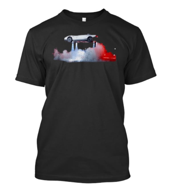 Tesla Roadster Flying Car 2026 Futuristic Innovation Concept With Jet Thrusters T-Shirt