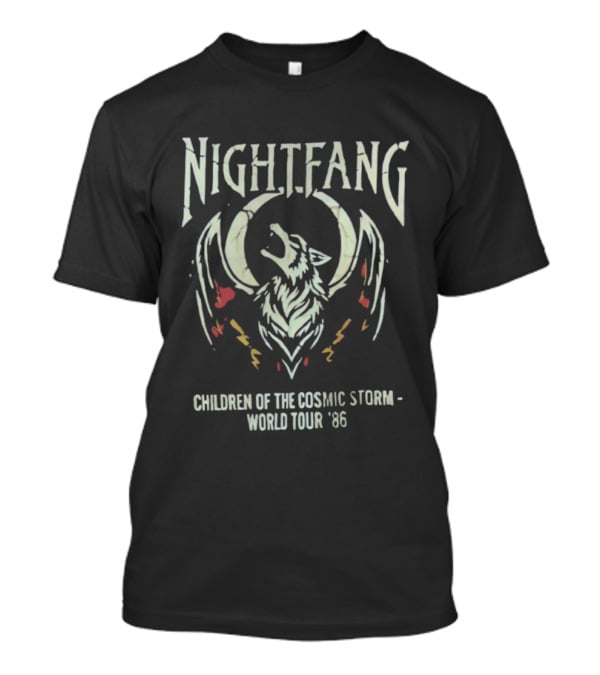 Nightfang World Tour '86 Children Of The Cosmic Storm Wolf And Wings T-Shirt