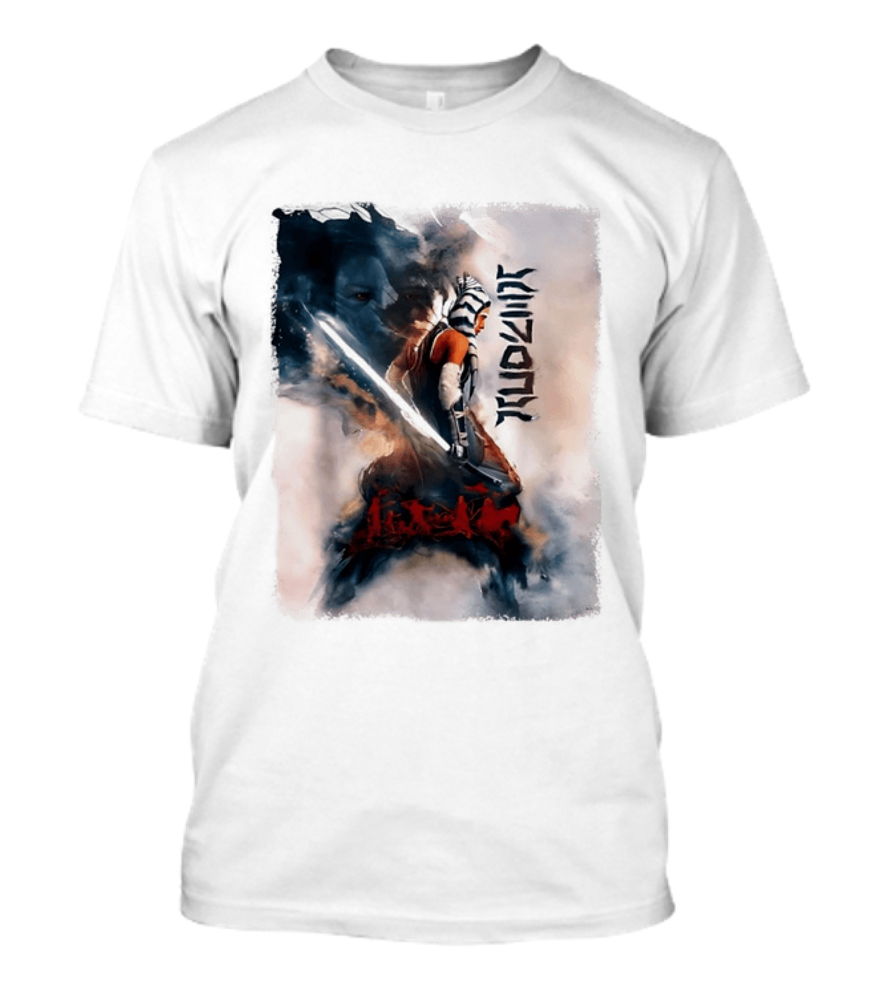 Ahsoka Tano Jedi Warrior Lightsaber Arabic Calligraphy Star Wars T-Shirt