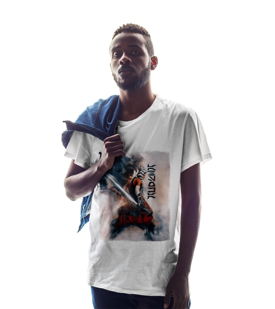 Ahsoka Tano Jedi Warrior Lightsaber Arabic Calligraphy Star Wars T-Shirt