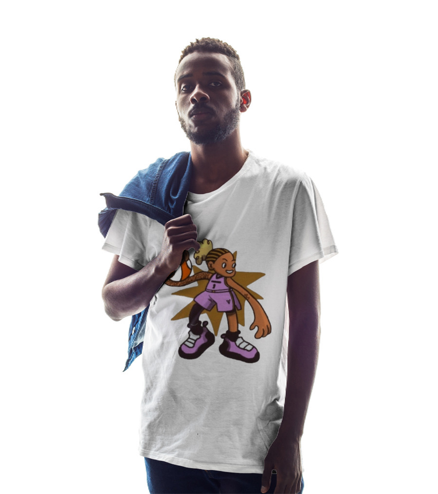 Gabby Golden State Valkyries No 1 CSV Cartoon Character With Basketball T-Shirt