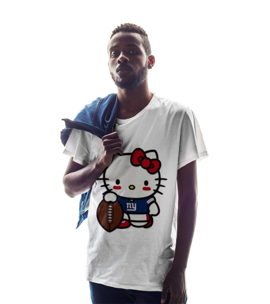 Hello Kitty New York Giants Football Cartoon Player T-Shirt