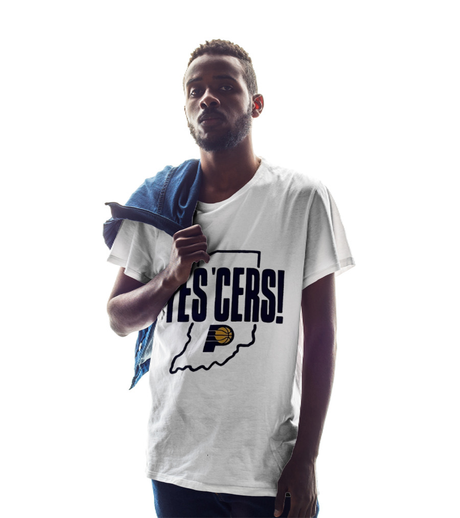 Indiana Pacers Yes'Cers Basketball Graphic With State T-Shirt