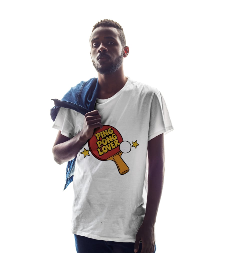 Ping Pong Lover Table Tennis Paddle Racket Stars T-Shirt
