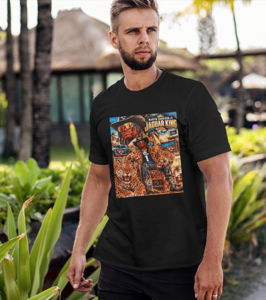 Marvin Harrison Jr Jaguar King Jacksonville Jaguars No 1 Jaguar Football Champion T-Shirt