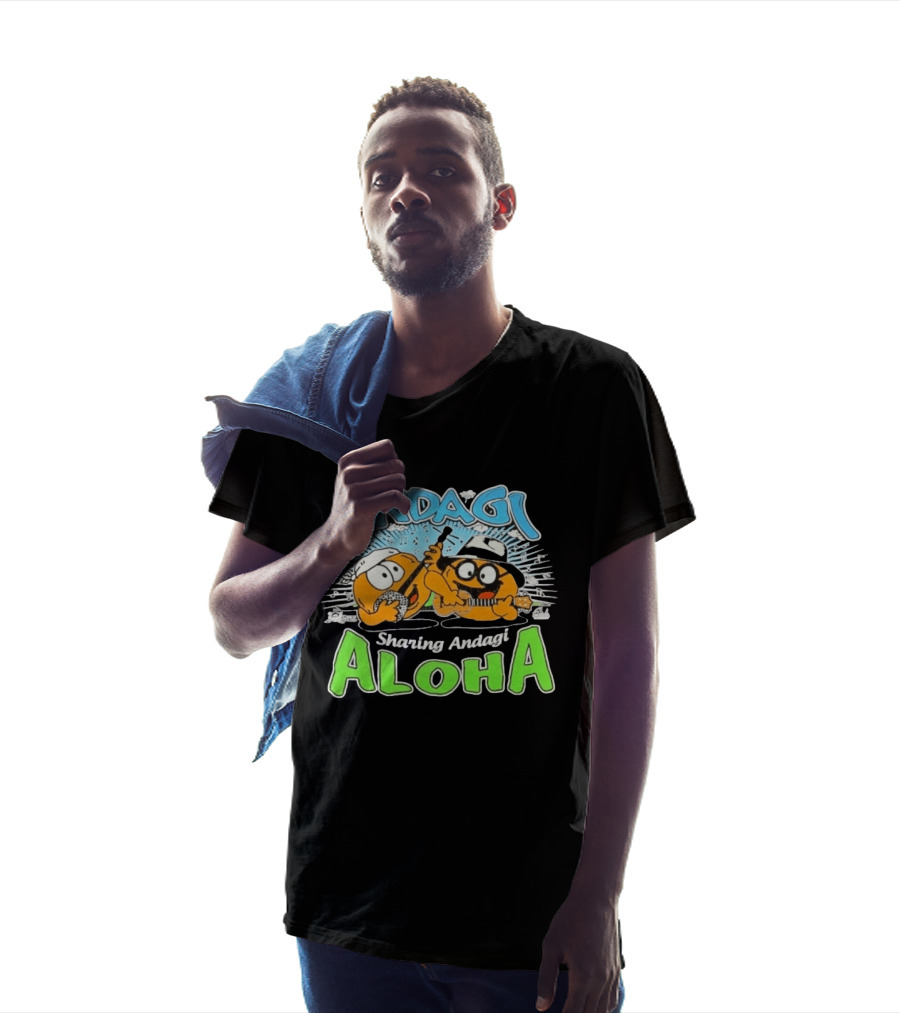 Andagi Sharing Aloha Music Japanese Cartoon Characters T-Shirt