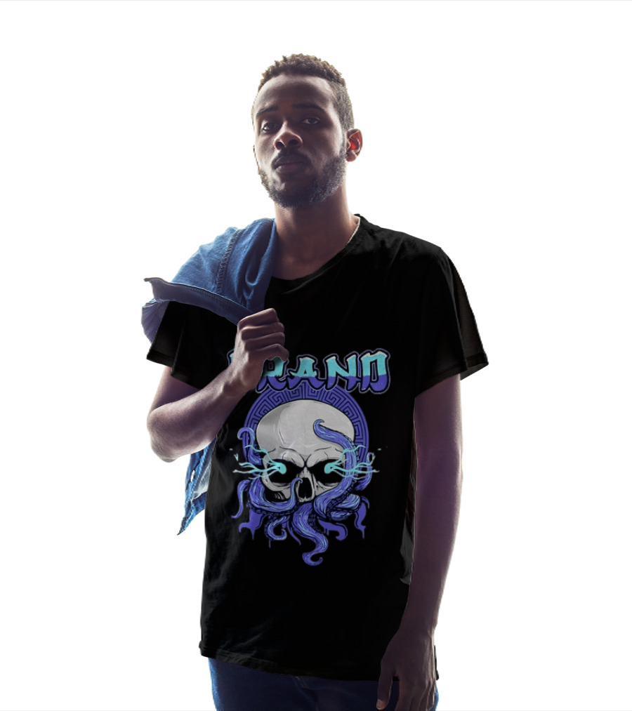 BRAND Skull With Tentacles Gothic Dark Spooky T-Shirt