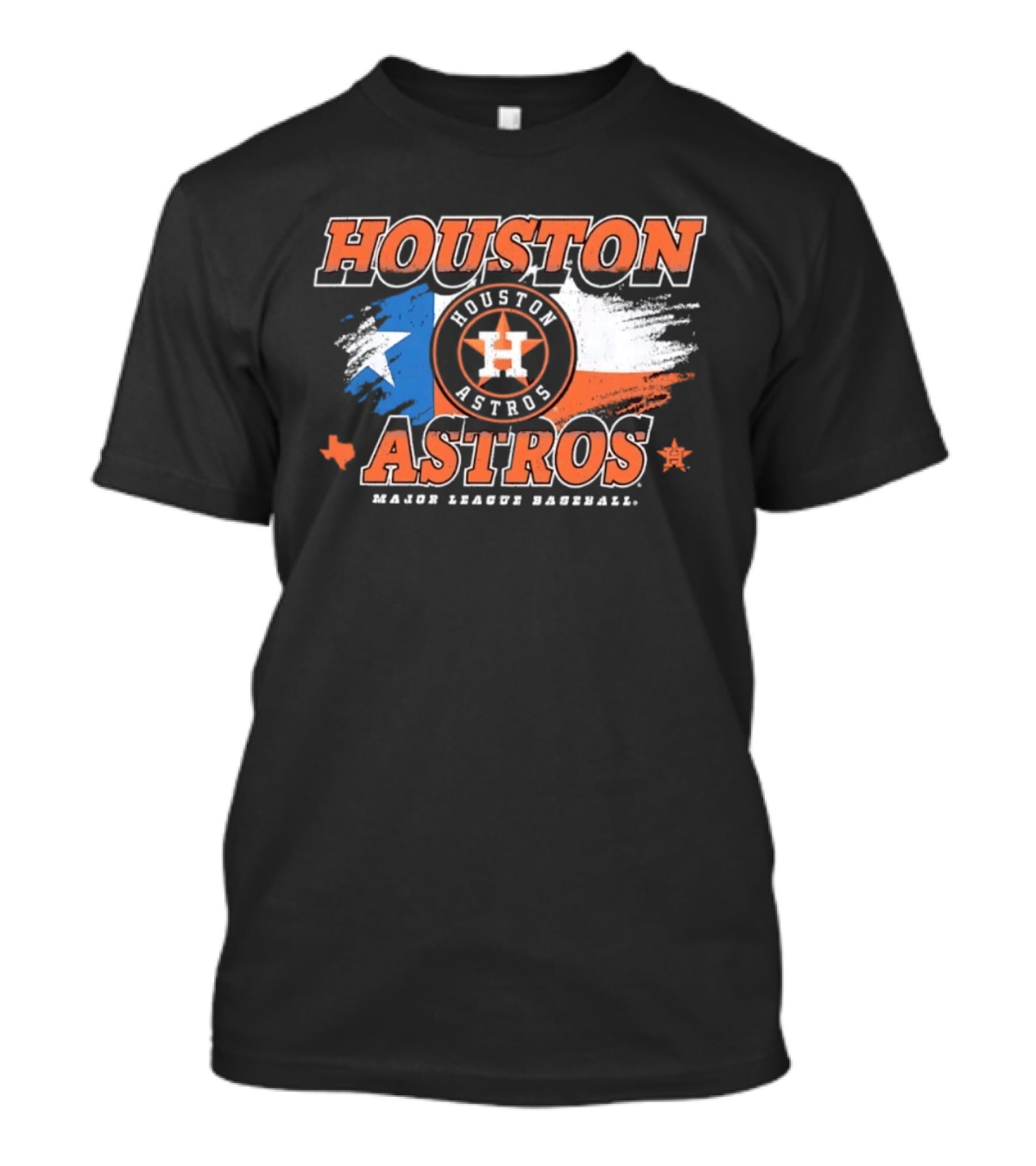 Houston Astros Distressed Major League Baseball Texas Flag T-Shirt