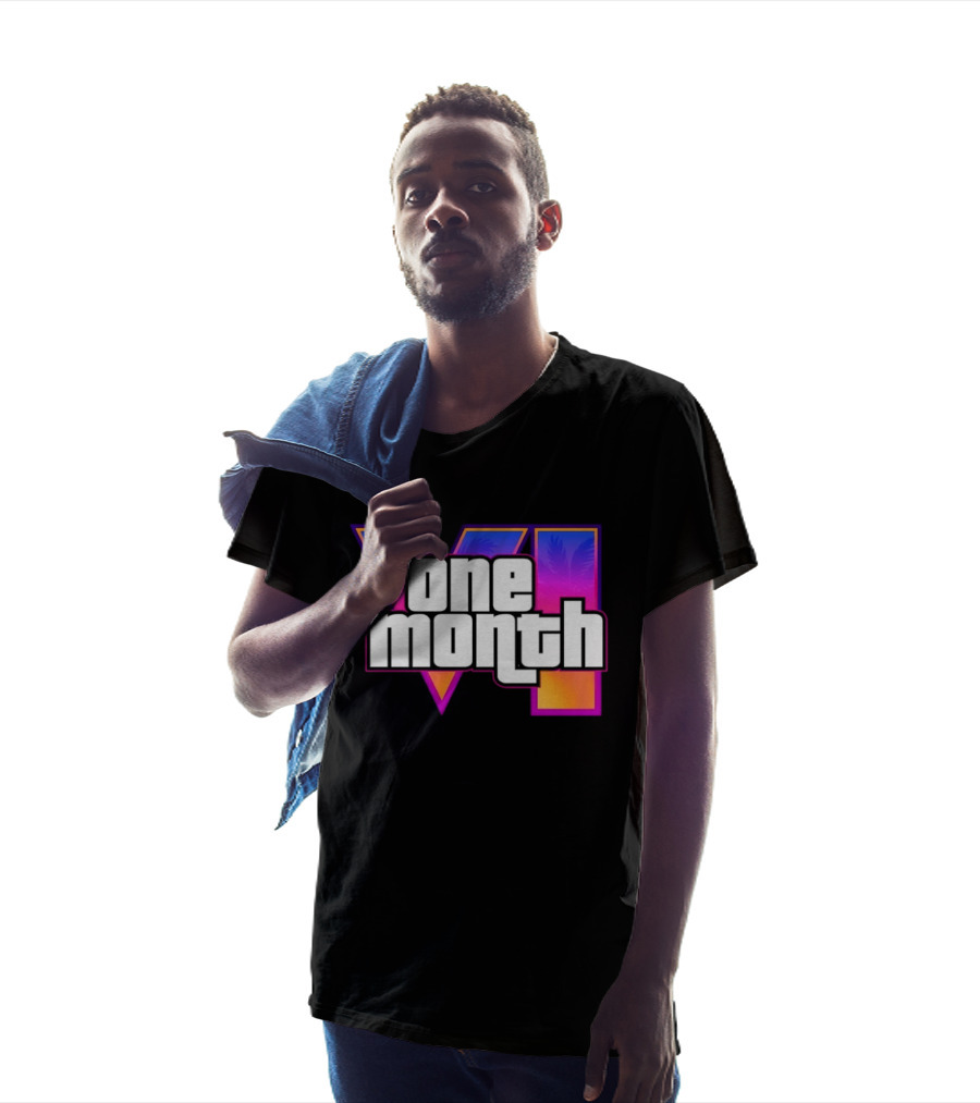 One Month VI Gaming Grand Theft Auto 6 Palms Retro Gradient T-Shirt