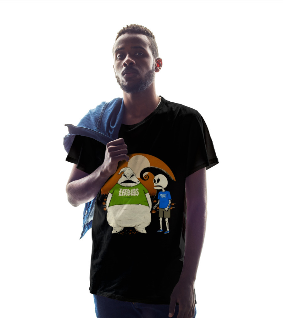 Oogie Boogie Eat Bugs Spooky Metal Skeleton T-Shirt