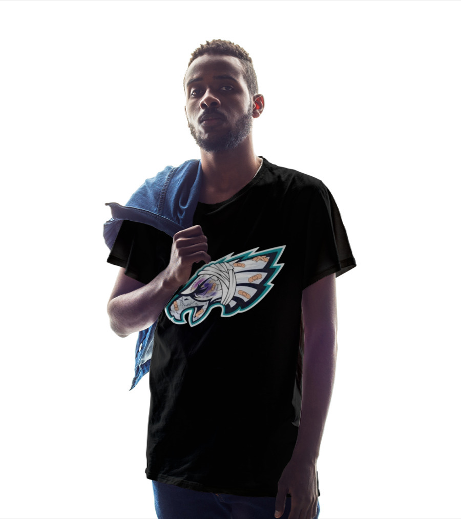 Philadelphia Eagles Injured Bandaged Logo Sports Humor T-Shirt