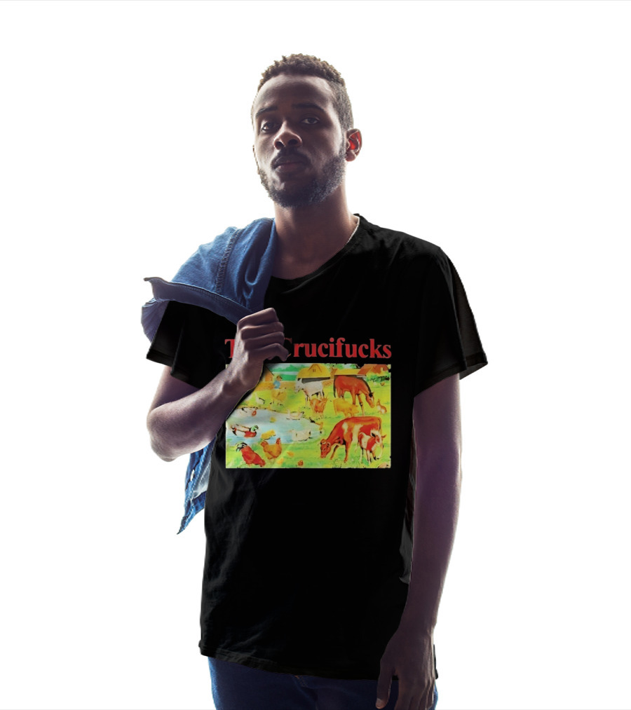 The Crucifucks Farm Animals Punk Rock Band Pastoral Scene T-Shirt