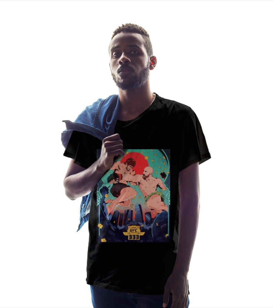 UFC 333 Double Title Fights MMA Mixed Martial Arts Anime Inspired Showdown T-Shirt