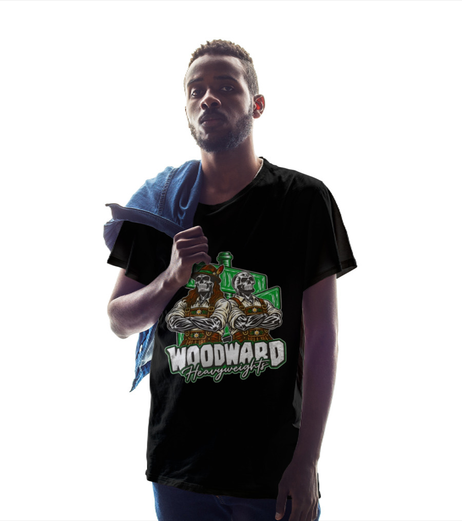 Woodward Heavyweights Two Skulls Lederhosen Crossed Arms T-Shirt